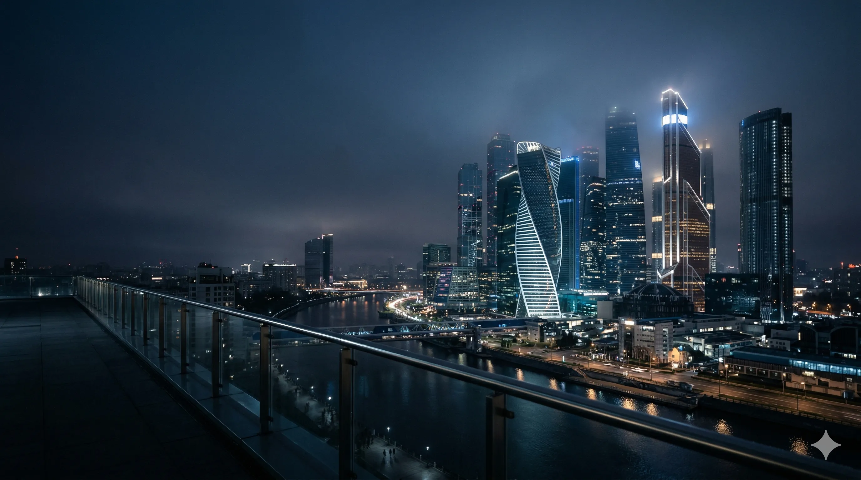 都市の夜景・建築 ヒーロー背景